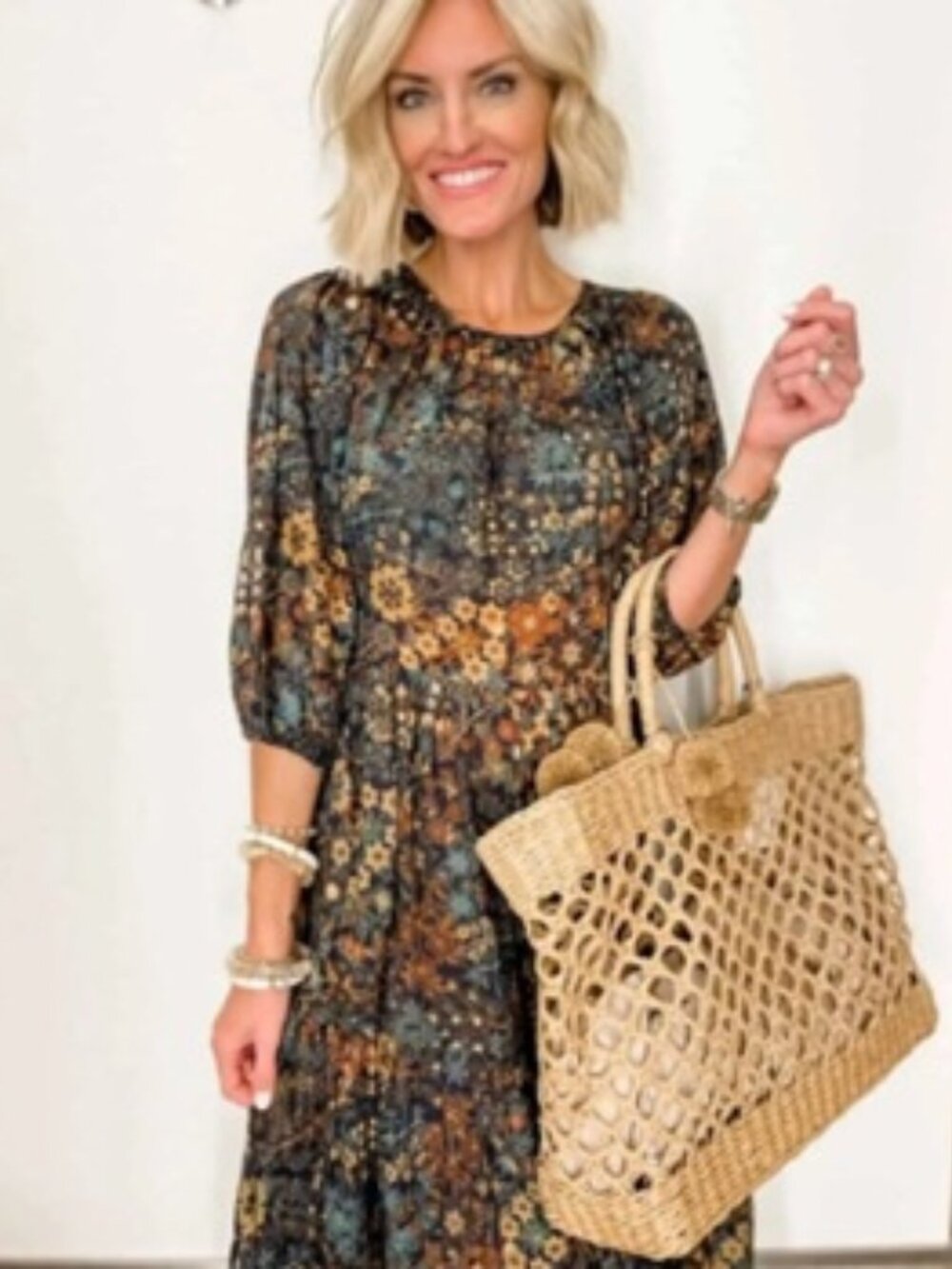 Treasure & Bond Floral Tiered Cotton Gauze Dress NWOT